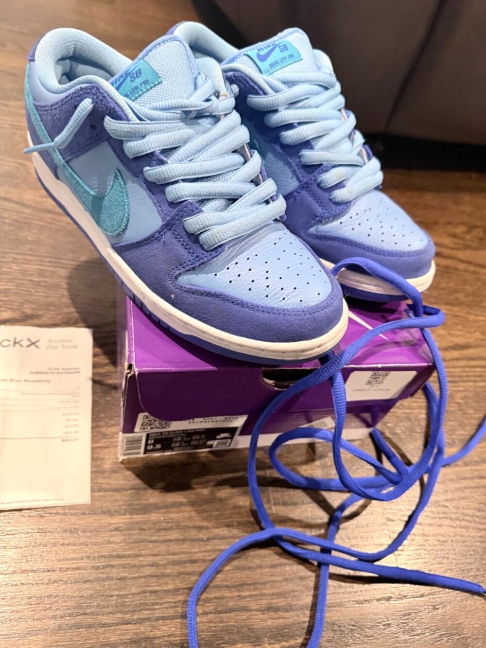 Nike Dunks Blue Raspberry Racer Blue/Laser Blue size 8M